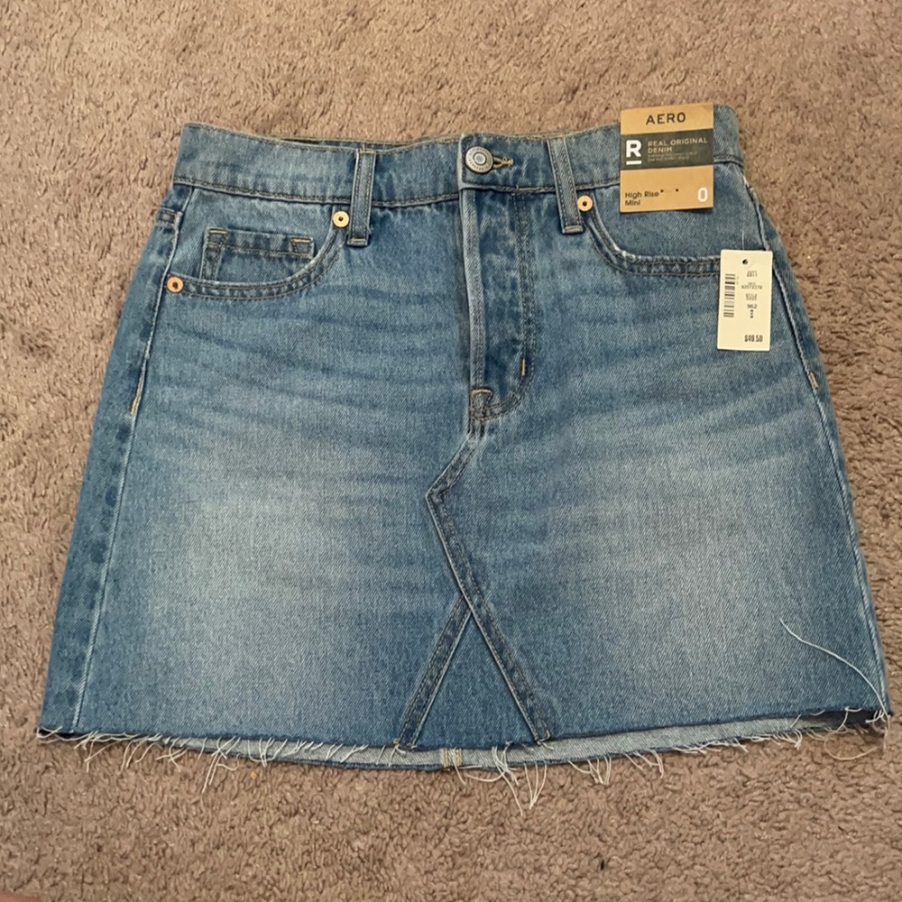 NWT High Rise Blue Jean Mini Skirt